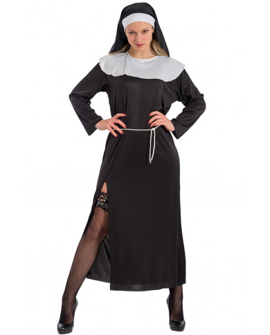 Costume da suora, taglia unica adulto (M-L), realizzato in