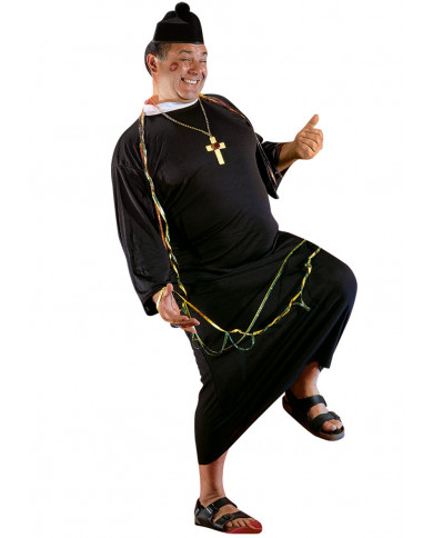 Costume da prete di colore nero con collarino bianco, di tipo