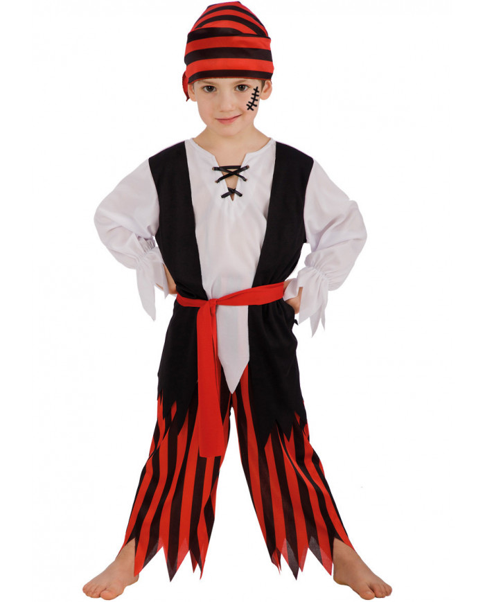 Corsair costume for kid with stretchy jacket, trousers and