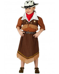 Cow-girl costume for kid with velvet jacket and skirt, belt.