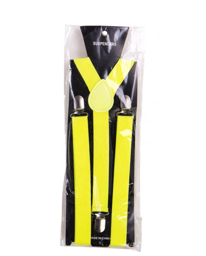 Bretelle in colore giallo fluo, adulto, perfette per completare
