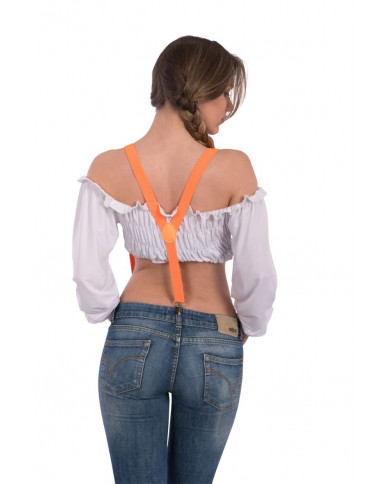 Bretelle color arancione fluo, taglia adulto, perfette per