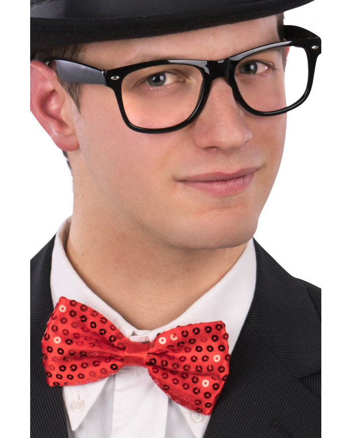 Red sequins bow tie, size h.cm.7x12, for elegant evenings.