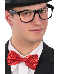 Red sequins bow tie, size h.cm.7x12, for elegant evenings.
