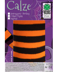 Orange and black striped tights in one size for children, to