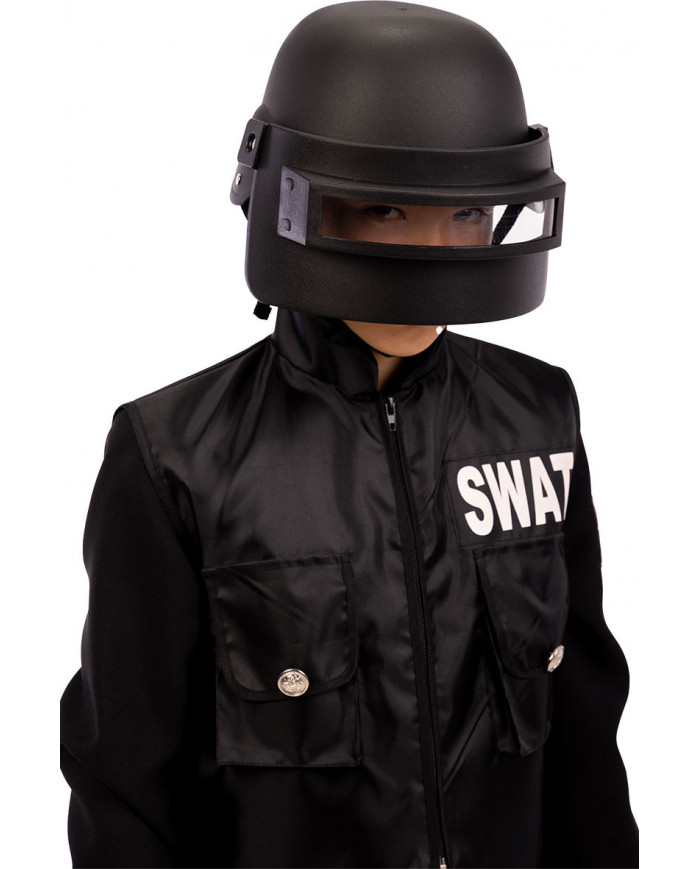 Special forces helmet made of black plastic for children.