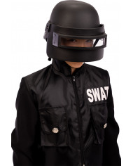 Special forces helmet made of black plastic for children.