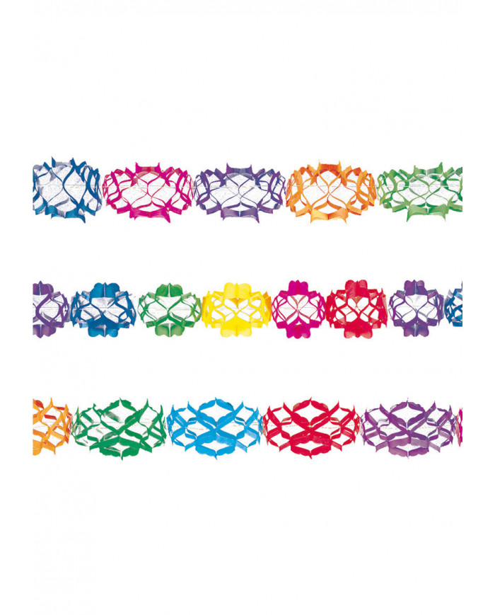 set di 3 festoni lunghi mt. 6 in carta colorata, disponibili in