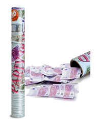 Konfettikanone druckluftbetrieben Euro-Banknoten H. ca. 30 cm in