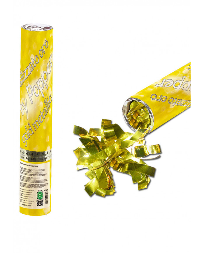 Konfettikanone druckluftbetrieben goldfarben H. ca. 30 cm in