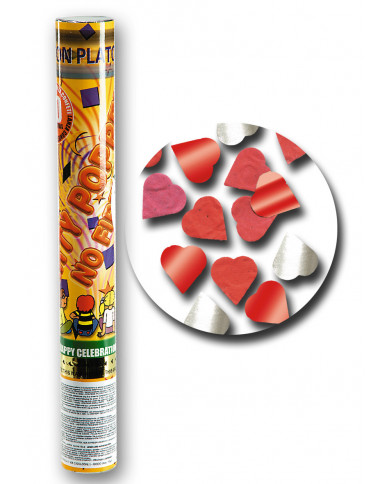 Canon Ã  confettis Ã  air comprimÃ© avec cÅ“urs, hauteur 40 cm environ