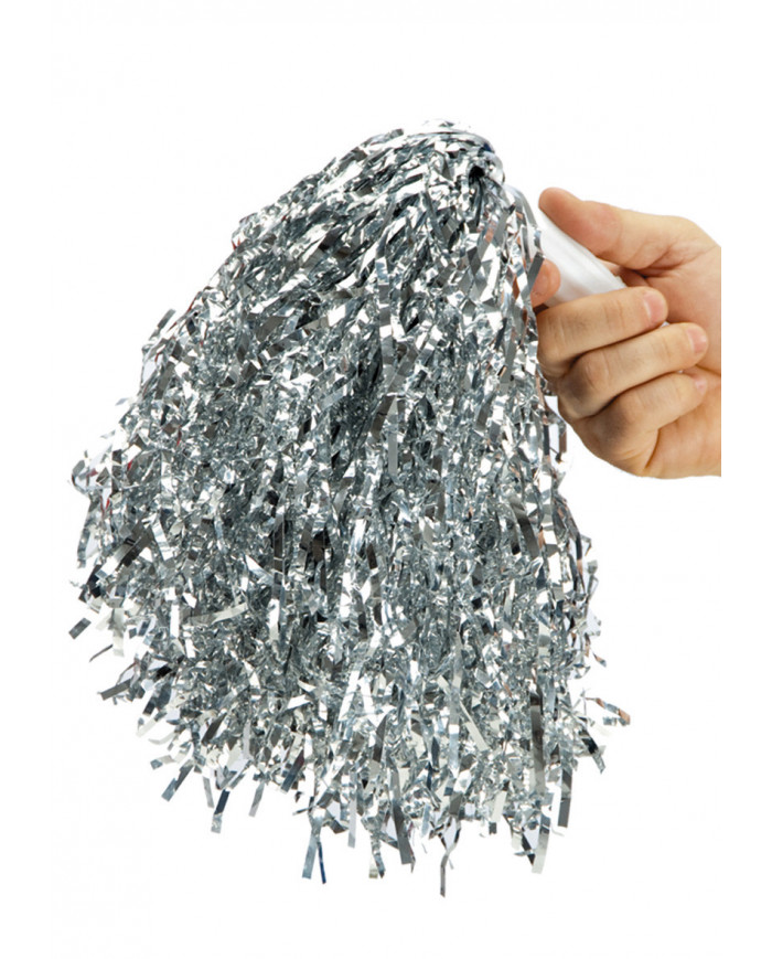 Pompon realizzati in filamenti di colore argento con comoda