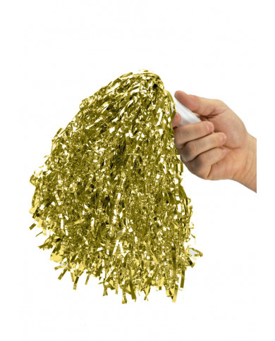 Pompon realizzati in filamenti di colore oro con comoda