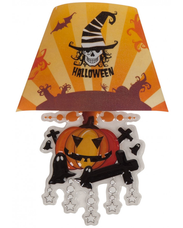 LÃ¡mpara lum. adhesiva con calabaza (pila incluidas) de unos 22 cm de