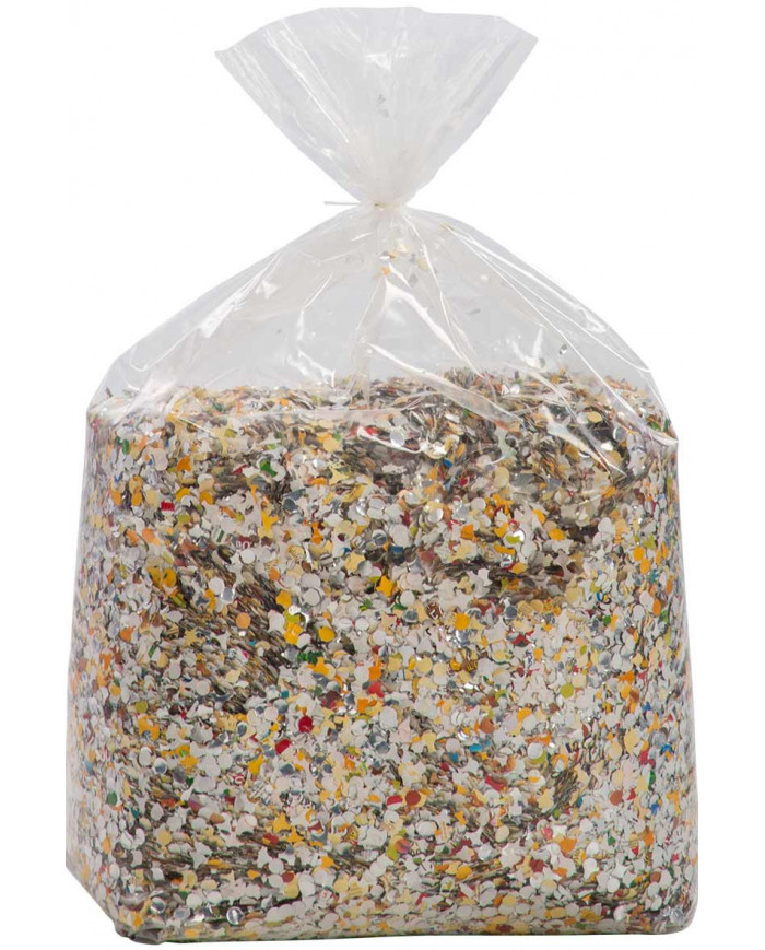 Standard quality confetti bag of kg.10. Ideal for Carnival