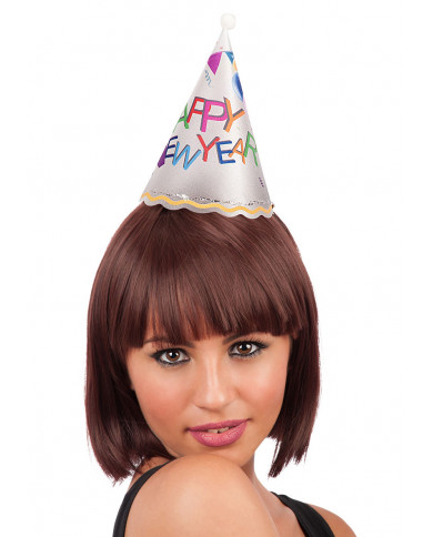 Cappellino a cono Happy New Year, realizzato in plastica