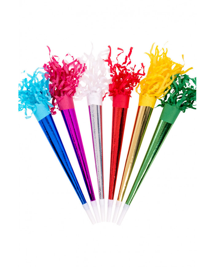 36 metallisierte Trompeten L. ca. 35 cm in Beutel