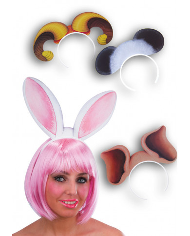 4 Animal Ears Headband In Paper, Ass.Mod., In Pbh