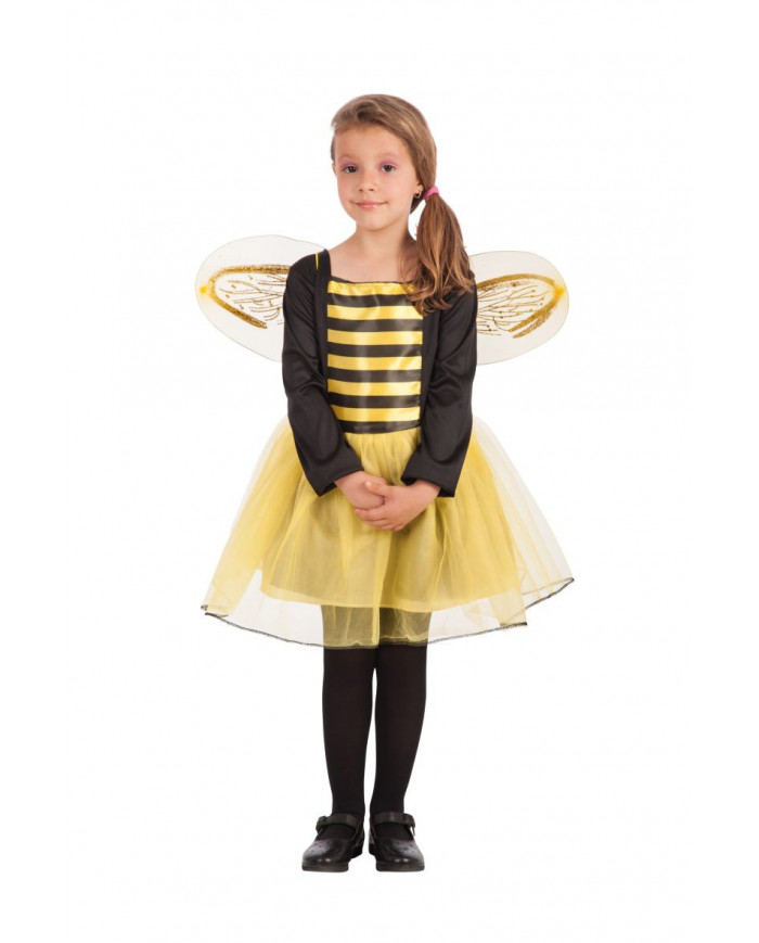 Bee costume for kid with taffetas, veil and stretch fabric