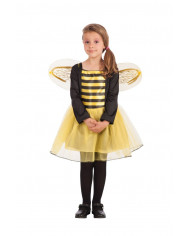 Bee costume for kid with taffetas, veil and stretch fabric
