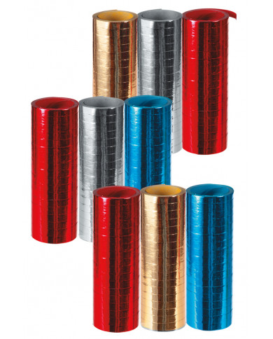 Confezione da 3 stelle filanti in carta metallizzata di colori