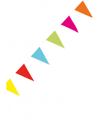 Festone Mt. 10 With Flags In Plastic Cm.20X30 Col.Ass. Envelope C /