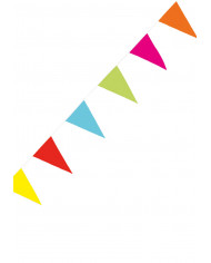 Festone Mt. 10 With Flags In Plastic Cm.20X30 Col.Ass. Envelope C /