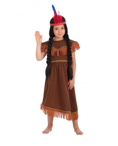 Costume da indiana pellerossa per bambina. composto da abito