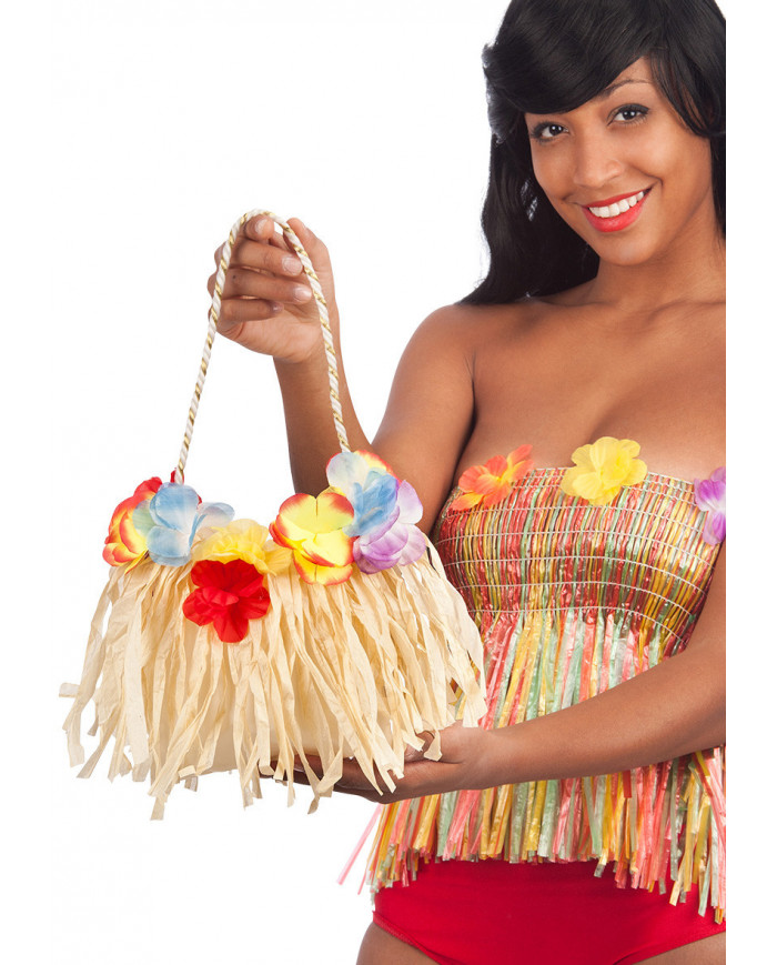 Bolsa Hawaii de unos 35x18 cm con solapa de cartÃ³n