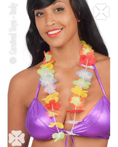 Fabric Flower Necklace W/Header