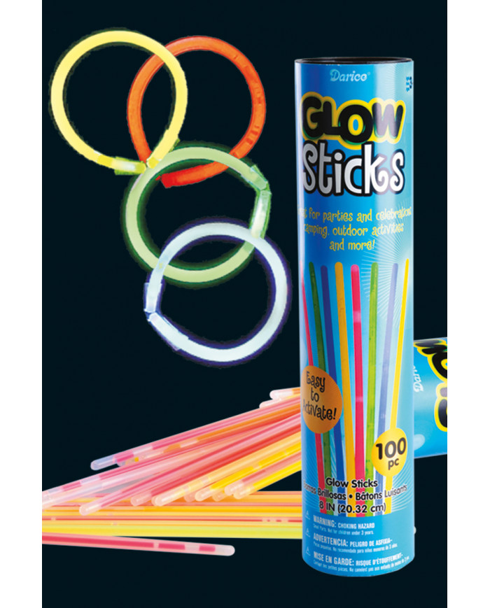 100 Lighting Bracelets, 4 Ass.Col., Length Cm.20, Diam.Mm.5