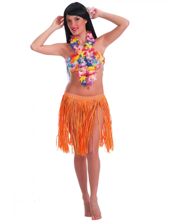 Fluo Orange Hawaii Skirt In Paper, Cm.45 In Pbh