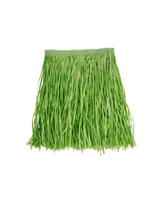 Hawaiian skirt with fringe in green raffia, length cm. 45.