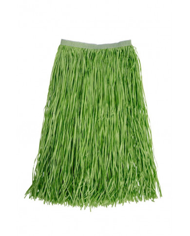 Hawaiian skirt with fringe in green raffia, length cm. 75.