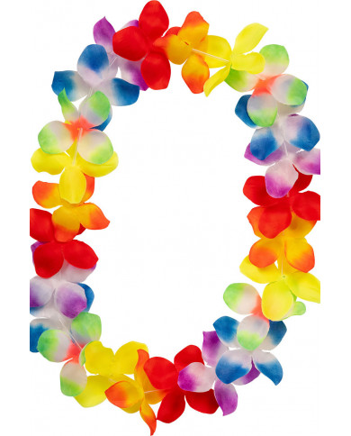 Necklace with multicolor plastic fabric flowers, perfect gadget