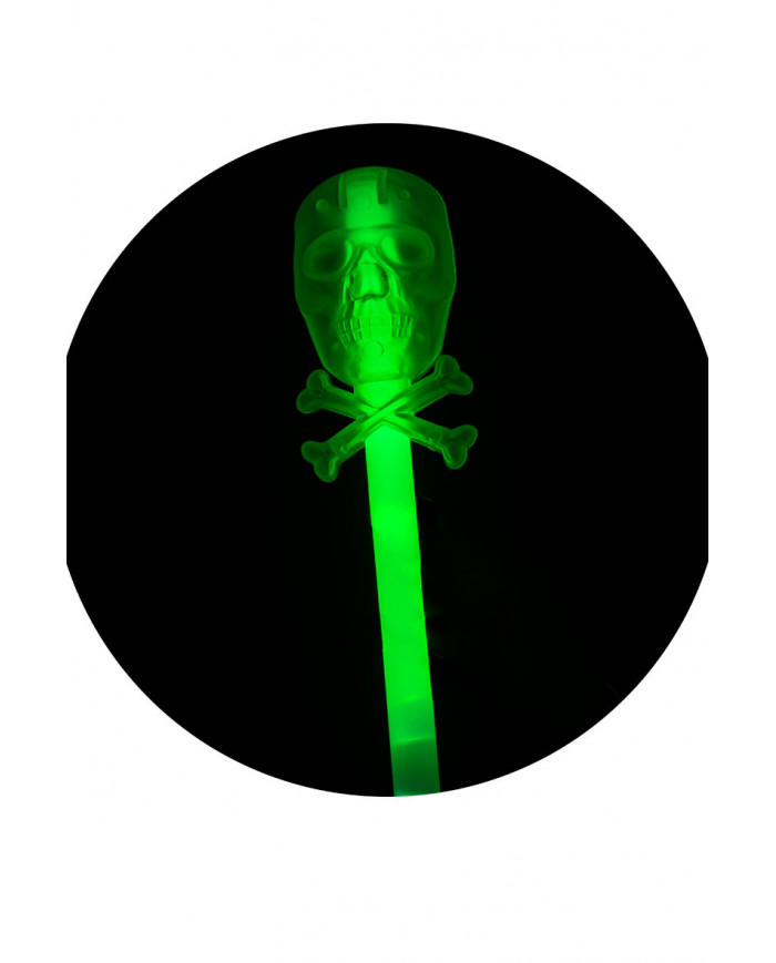 Bacchetta fluorescente verde con scheletro in plastica