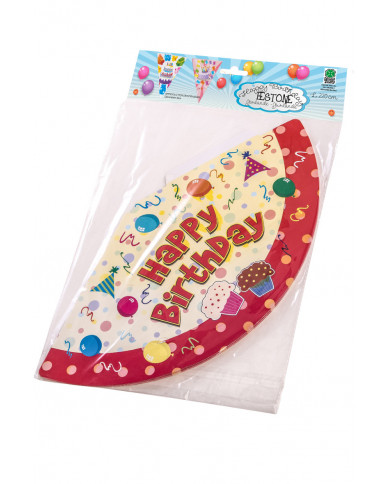 6 HAPPY BIRTHDAY paper hats, high cm.2. A colorful and cheerful