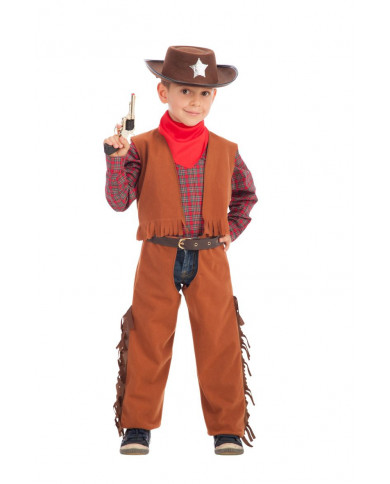 Costume da cowboy per bambino. Si compone di gilet e