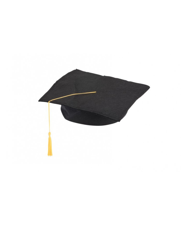 Cappello da laureato o tocco di colore nero in tessuto con