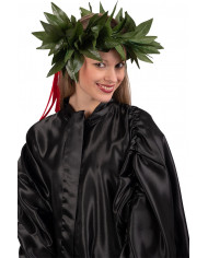 Laurel wreath in plastic fabric with red ribbon for the young