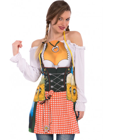 Grembiale bavarese da donna, facile da indossare grazie ai due