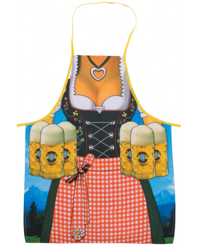 Bavarian apron for woman, easy to fix thanks to the two laces.