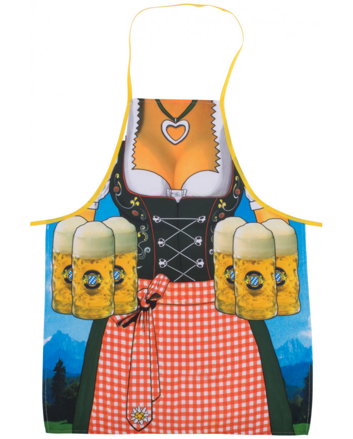 Bavarian apron for woman, easy to fix thanks to the two laces.