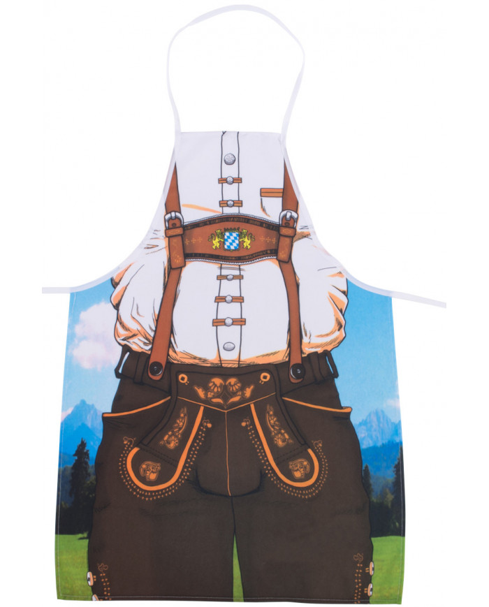 Bavarian apron for man, easy to fix thanks to the two laces.