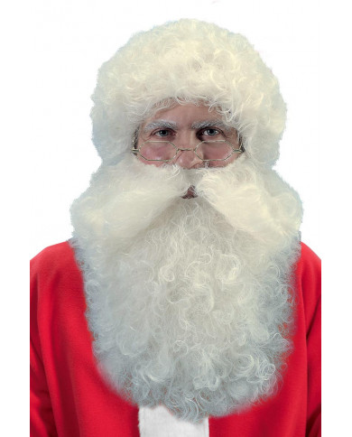 Barba di Babbo Natale color avorio, lunga cm 40. Molto pratica