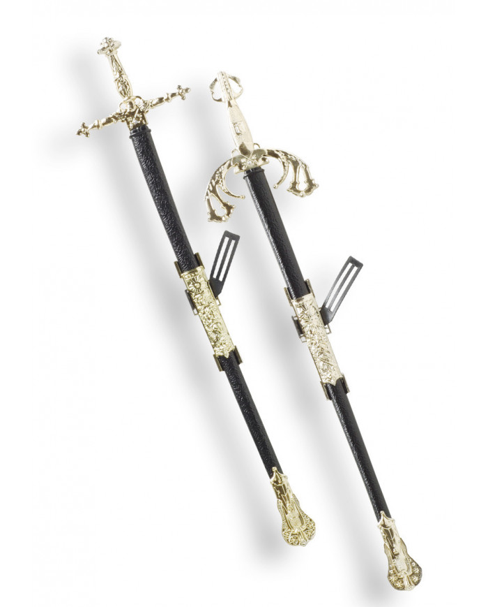 Schwert mit Scheide verschiedene Modelle L. ca. 65 cm in Beutel mit