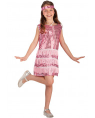 Charleston costume for kid with sequins dress with fringes and