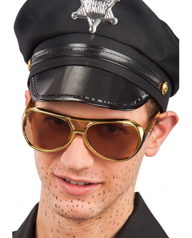 Occhiali da sole in plastica con montatura a goccia che ricorda