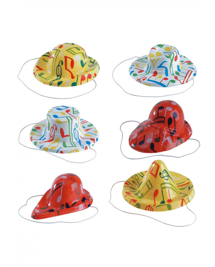 Confezione da 24 cappelli mignon in pvc stampato in colori e