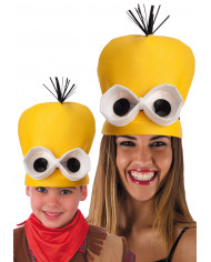 Sombrero hombrecito amarillo de forro polar talla Ãºnica en bolsa con